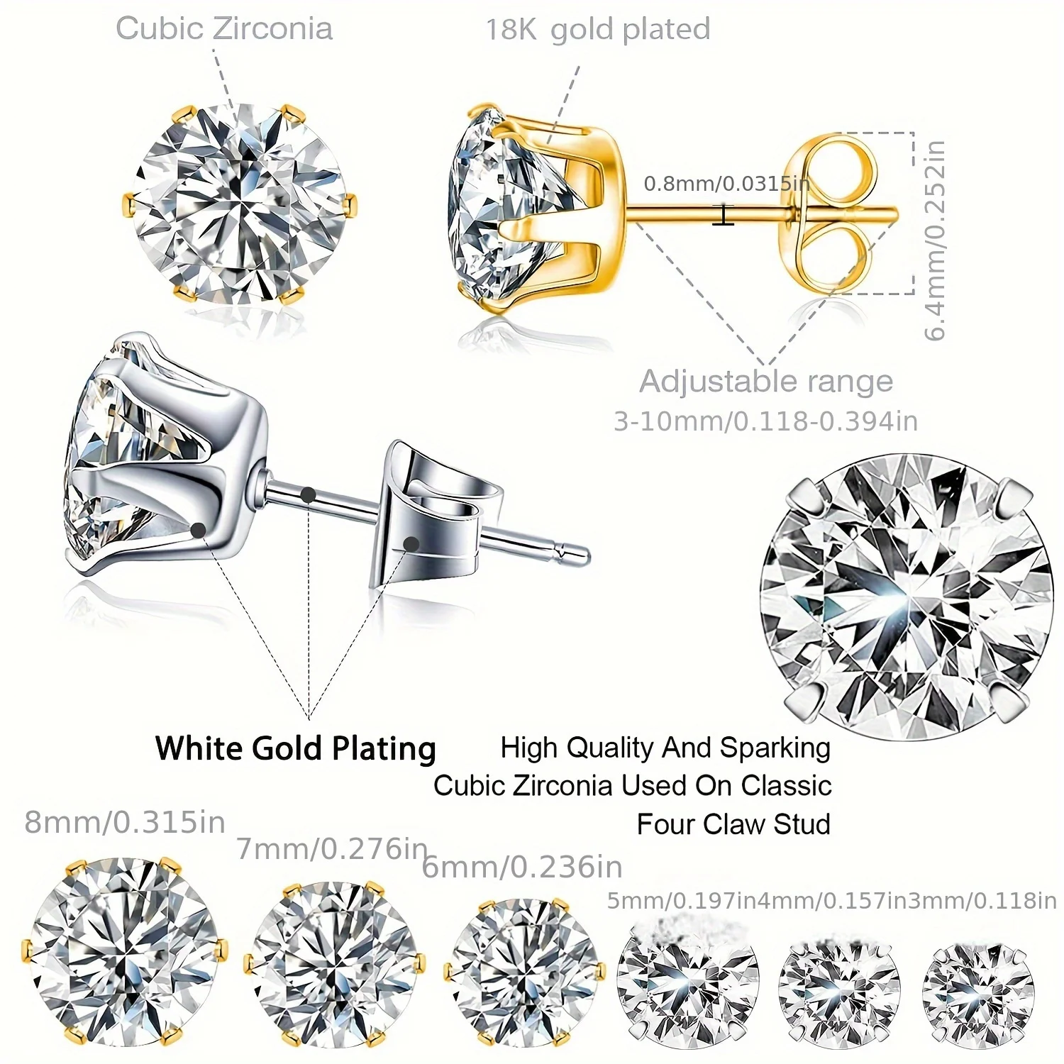Safe & Painless Gun Set with Stylish Gold/Silver CZ Stud Earrings Professional Ear Piercing Kit Durable Tools for Self-Piercing