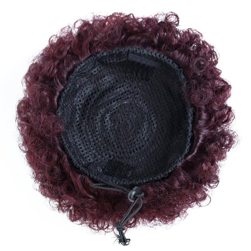 Afro Puff Drawstring Ponytail Human Hair Brazilian Kinky Curly Drawstring Ponytail Afro Puff Bun Chignon Accessories