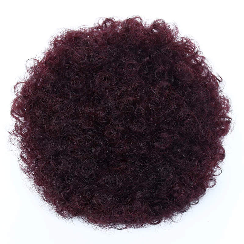 Afro Puff Drawstring Ponytail Human Hair Brazilian Kinky Curly Drawstring Ponytail Afro Puff Bun Chignon Accessories