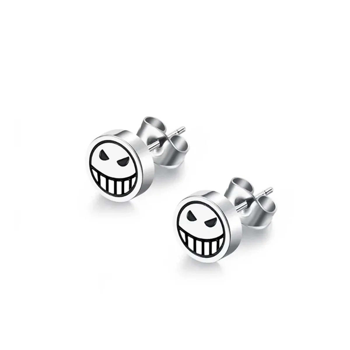 1Pair 316L Stainless Steel Smile Cry Face Stud Earring for Women Men,Fashion Cartilage Tragus Forward Helix Ear Piercing Jewelry