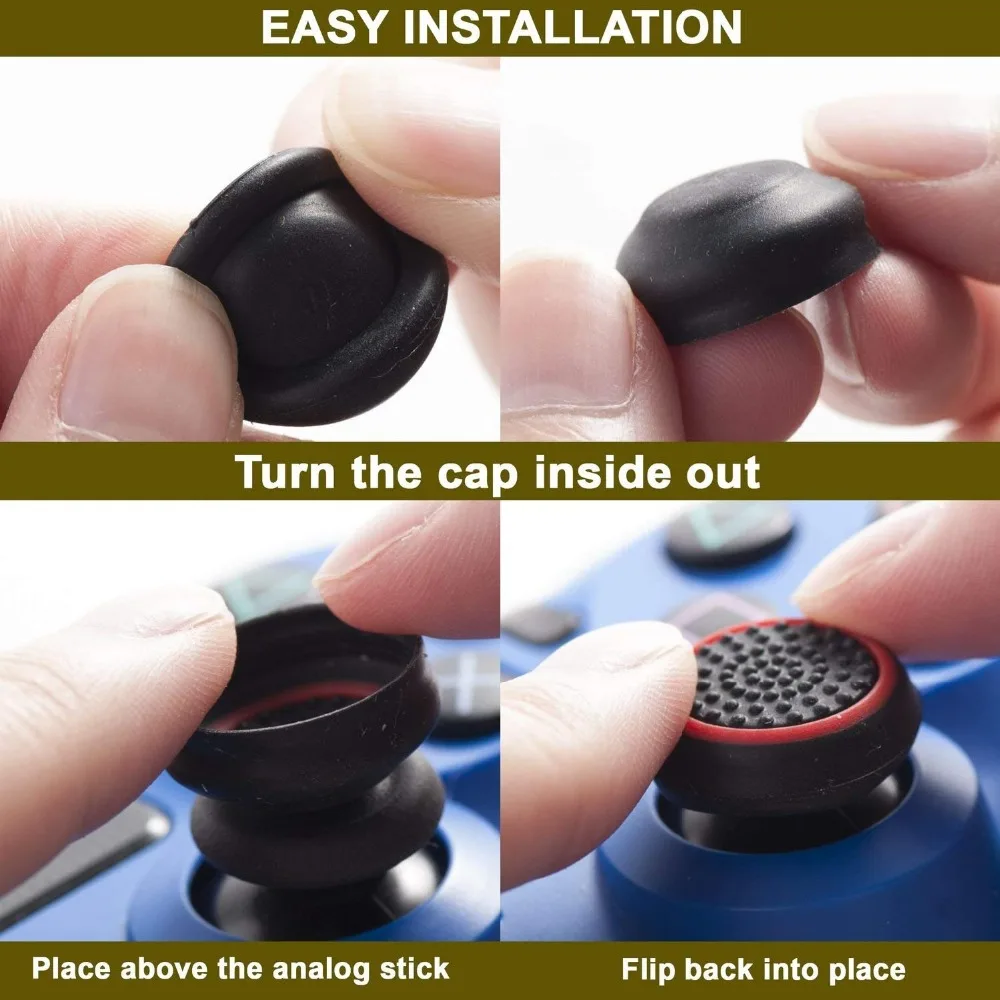 2pcs PS5/PS4/PS3/Xbox Joystick Caps Soft Silicone Thumbstick Caps with Rough Surface PlayStation Controller Caps