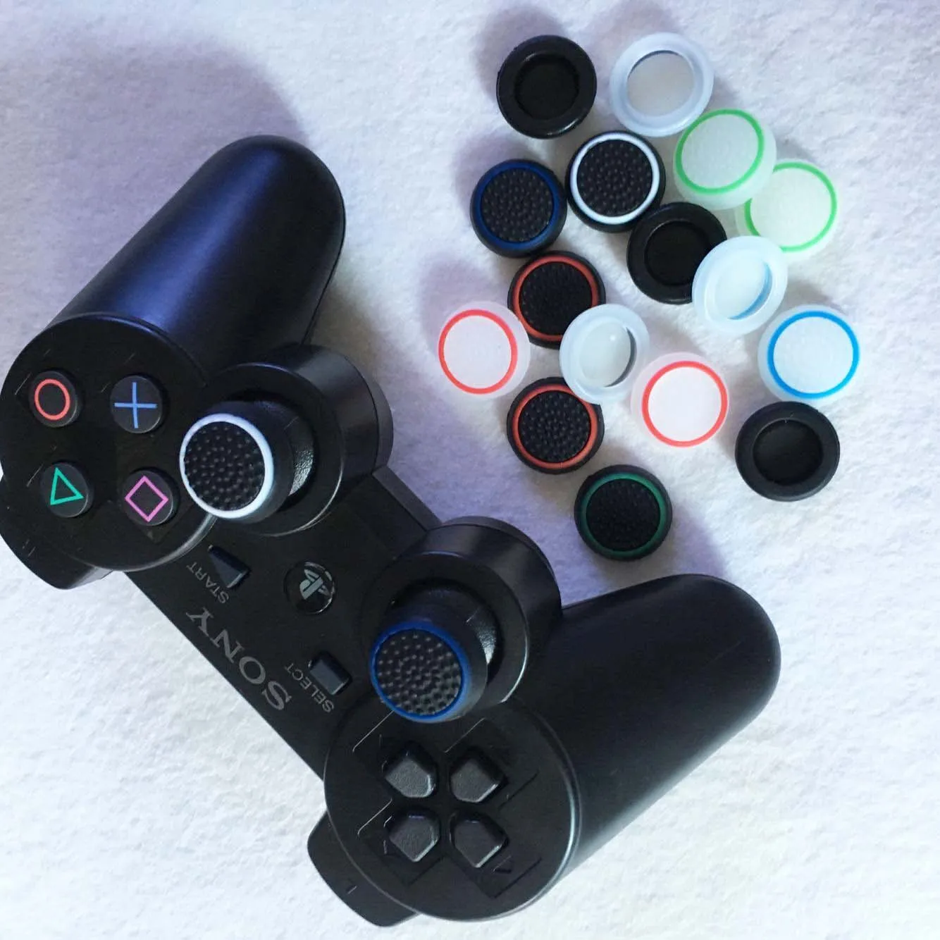 2pcs PS5/PS4/PS3/Xbox Joystick Caps Soft Silicone Thumbstick Caps with Rough Surface PlayStation Controller Caps