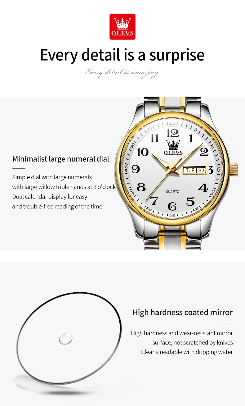 OLEVS 5567 Women's Wrist Watch Original Luxury Watches Waterproof Stainless Steel Quartz Woman Wristwatch Gold 2022 Trend