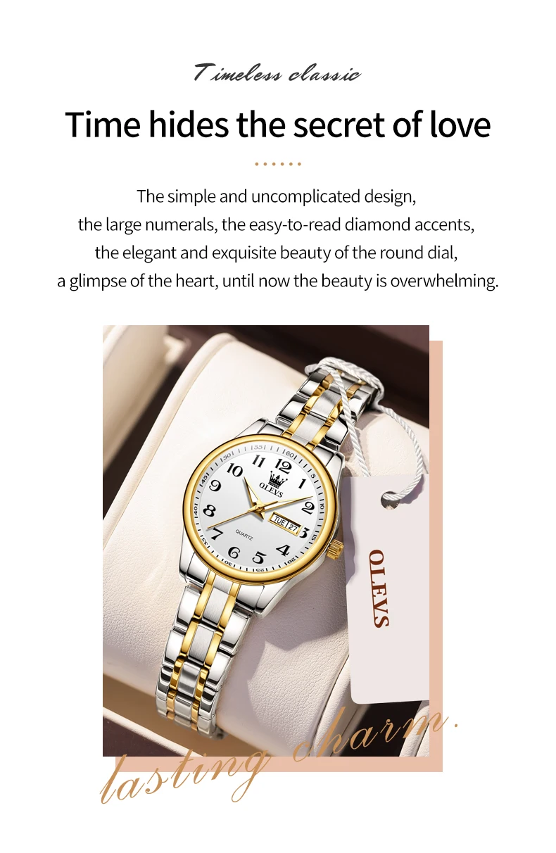 OLEVS 5567 Women's Wrist Watch Original Luxury Watches Waterproof Stainless Steel Quartz Woman Wristwatch Gold 2022 Trend