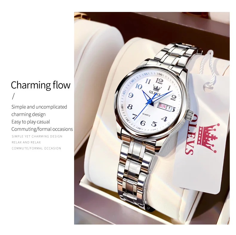 OLEVS 5567 Women's Wrist Watch Original Luxury Watches Waterproof Stainless Steel Quartz Woman Wristwatch Gold 2022 Trend