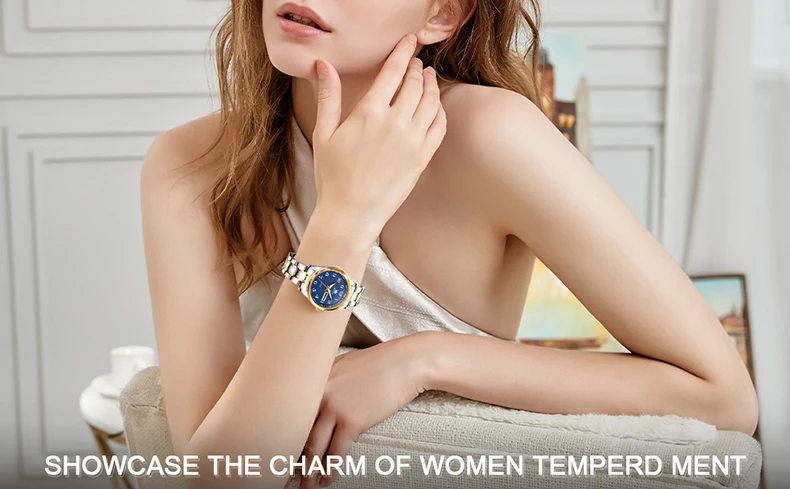 OLEVS 5567 Women's Wrist Watch Original Luxury Watches Waterproof Stainless Steel Quartz Woman Wristwatch Gold 2022 Trend
