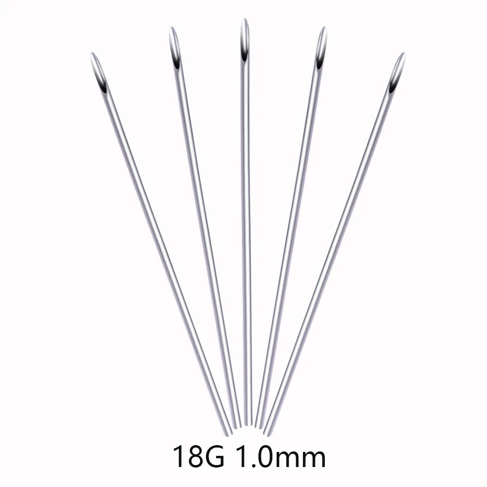 1/2/5Pcs Disposable Sterile Body Piercing Needles Medical Tattoo Needle for Navel Nipple Lip Navel Ring Kit Surgical Steel Tool