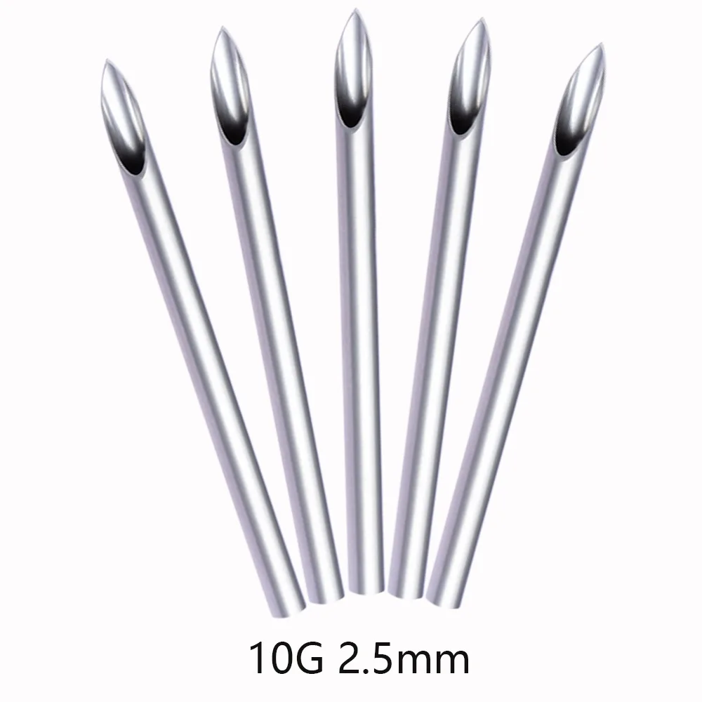1/2/5Pcs Disposable Sterile Body Piercing Needles Medical Tattoo Needle for Navel Nipple Lip Navel Ring Kit Surgical Steel Tool
