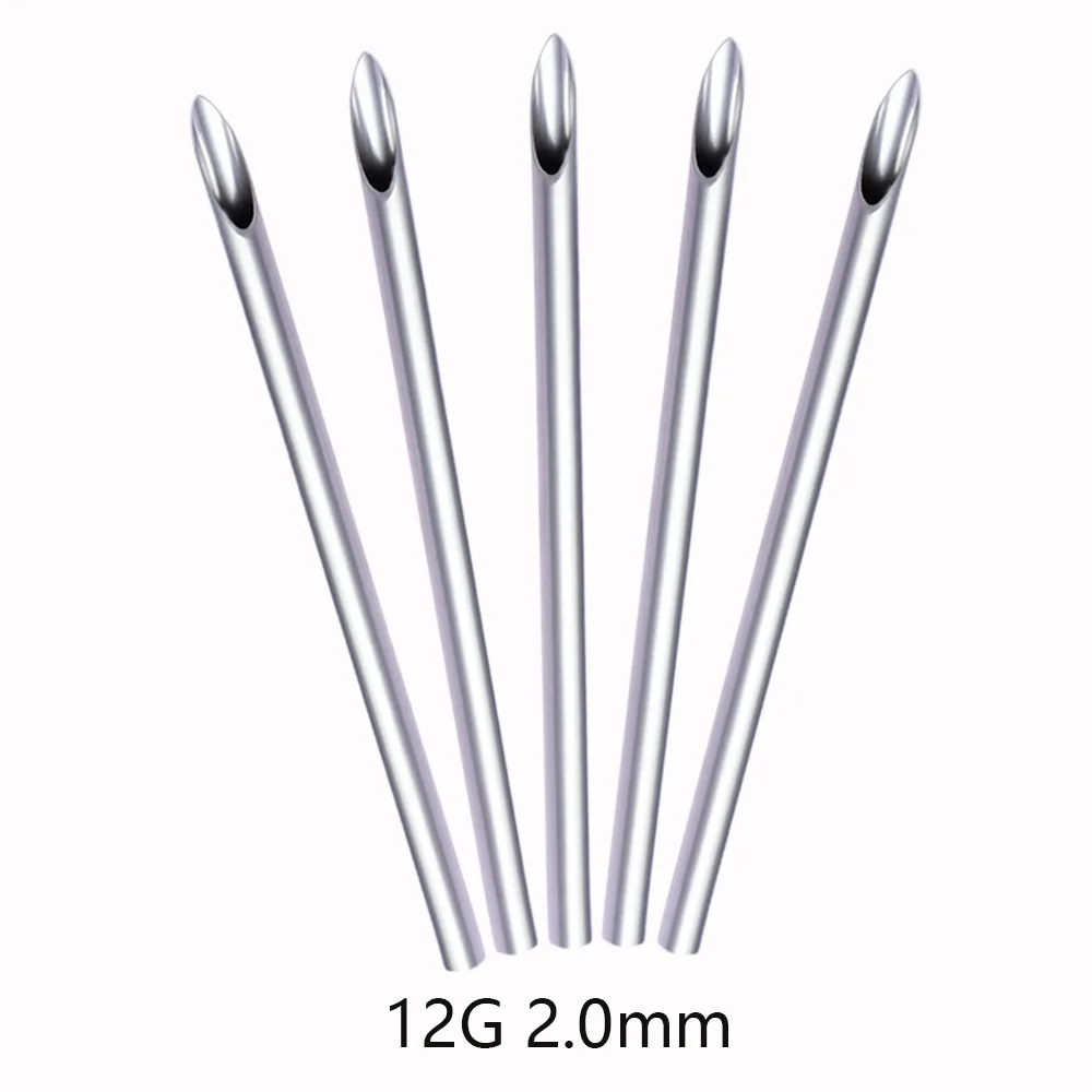 1/2/5Pcs Disposable Sterile Body Piercing Needles Medical Tattoo Needle for Navel Nipple Lip Navel Ring Kit Surgical Steel Tool