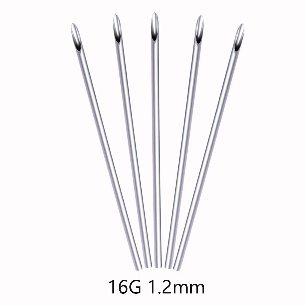 1/2/5Pcs Disposable Sterile Body Piercing Needles Medical Tattoo Needle for Navel Nipple Lip Navel Ring Kit Surgical Steel Tool