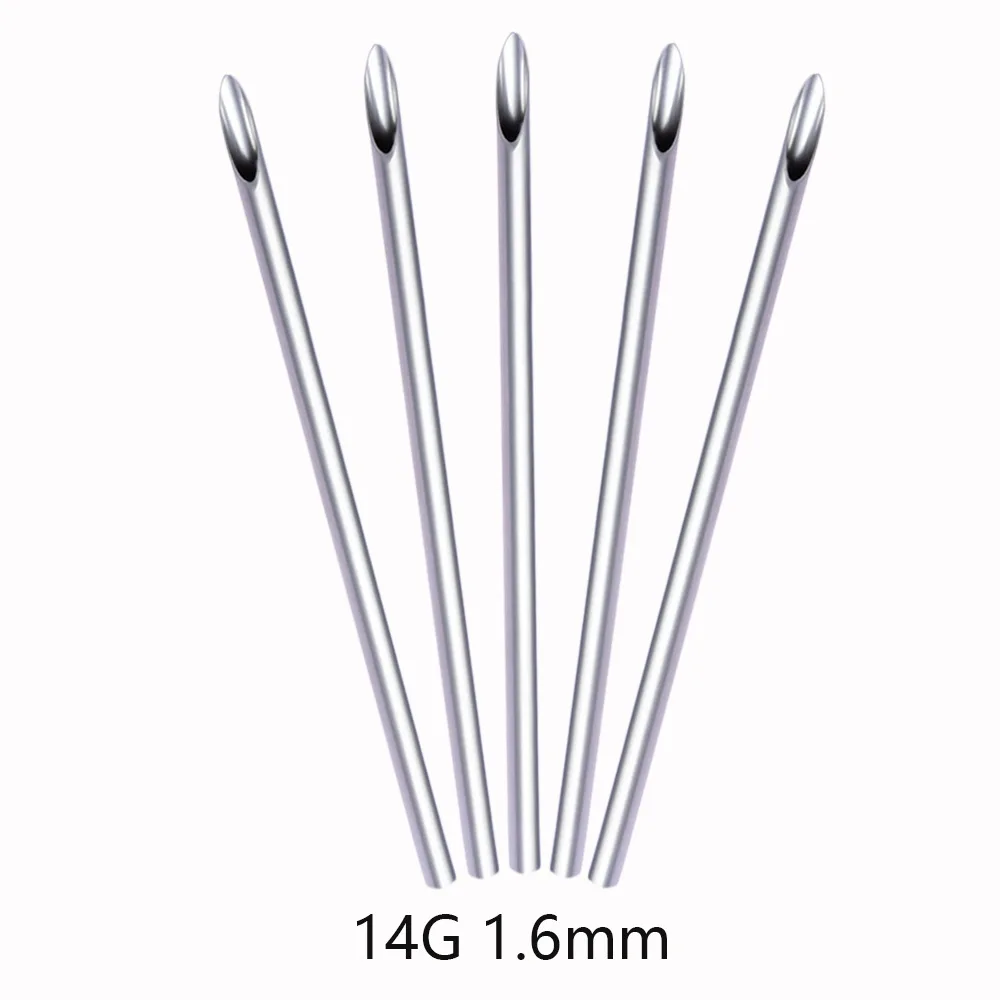 1/2/5Pcs Disposable Sterile Body Piercing Needles Medical Tattoo Needle for Navel Nipple Lip Navel Ring Kit Surgical Steel Tool