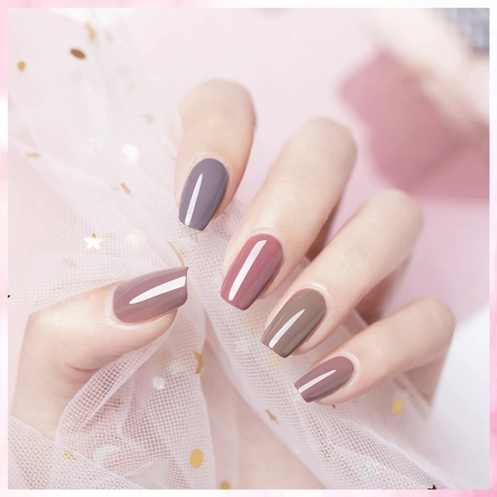 12pcs/kit Venalisa Gel Nail Polish Brown Earth Coffee Color Series Young Nude Light Reflective Gel Pigment Nail Art Manicure