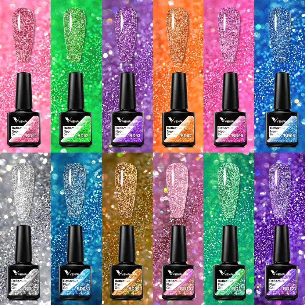 12pcs/kit Venalisa Gel Nail Polish Brown Earth Coffee Color Series Young Nude Light Reflective Gel Pigment Nail Art Manicure