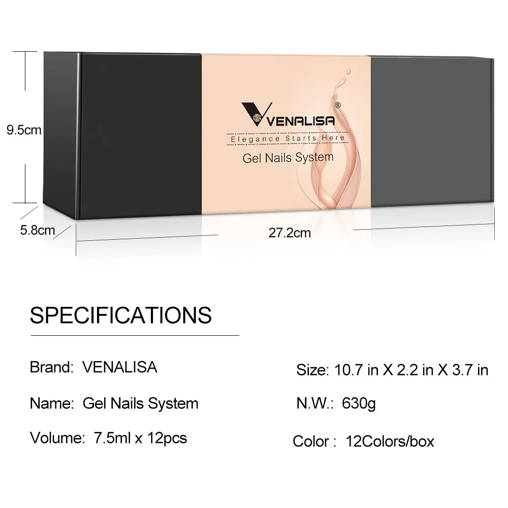 12pcs/kit Venalisa Gel Nail Polish Brown Earth Coffee Color Series Young Nude Light Reflective Gel Pigment Nail Art Manicure