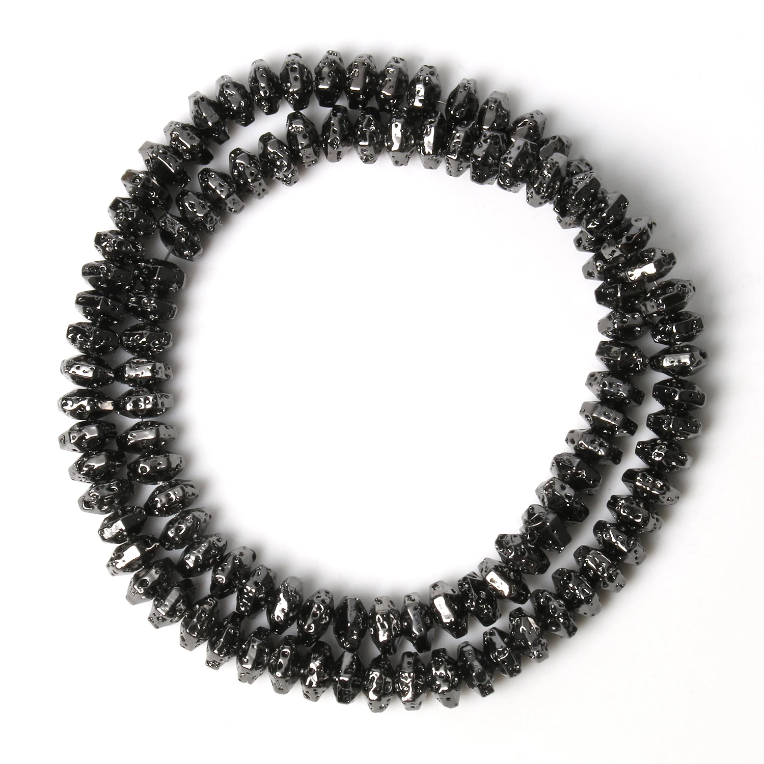 Natural Facete Lava Rock Hematite Stone Gold Plated Rondelle Loose Beads for Jewelry Making DIY Handmade Bracelets Charms 15''