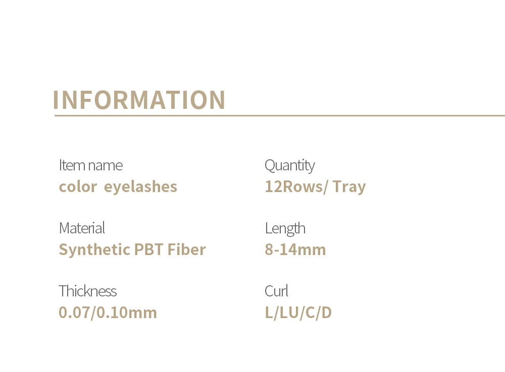GAHAMACA Colorful Individual Eyelashes C/D/L/LU Individual Colored UV Lashes 0.07/0.10mm 8-14mm False Lashes Wholesale Supplies