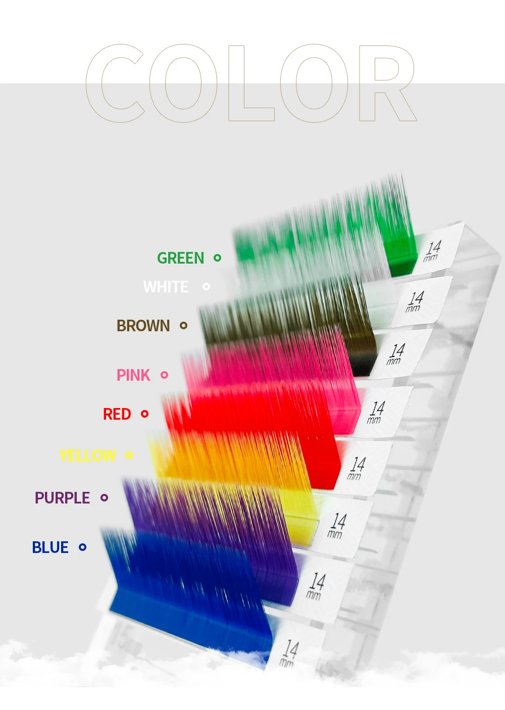 GAHAMACA Colorful Individual Eyelashes C/D/L/LU Individual Colored UV Lashes 0.07/0.10mm 8-14mm False Lashes Wholesale Supplies