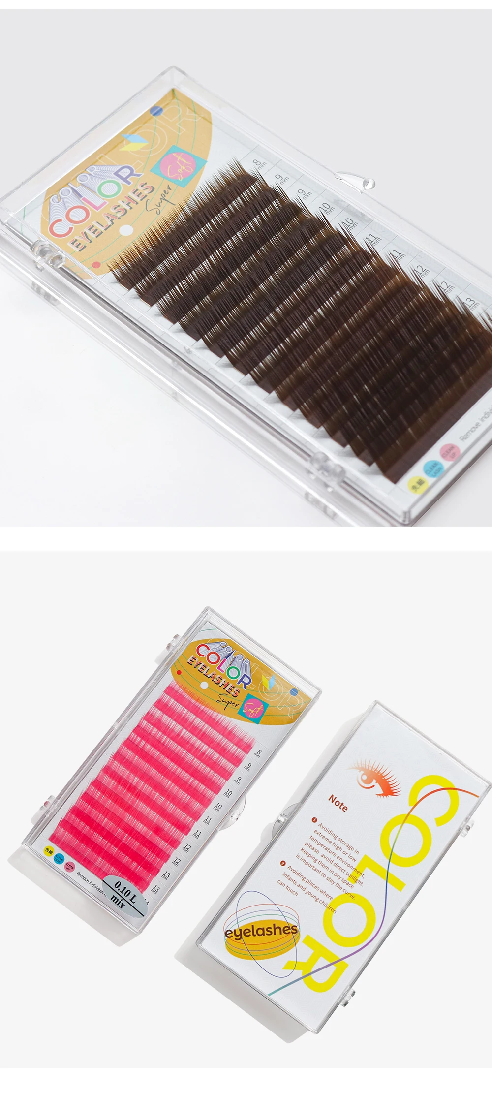 GAHAMACA Colorful Individual Eyelashes C/D/L/LU Individual Colored UV Lashes 0.07/0.10mm 8-14mm False Lashes Wholesale Supplies
