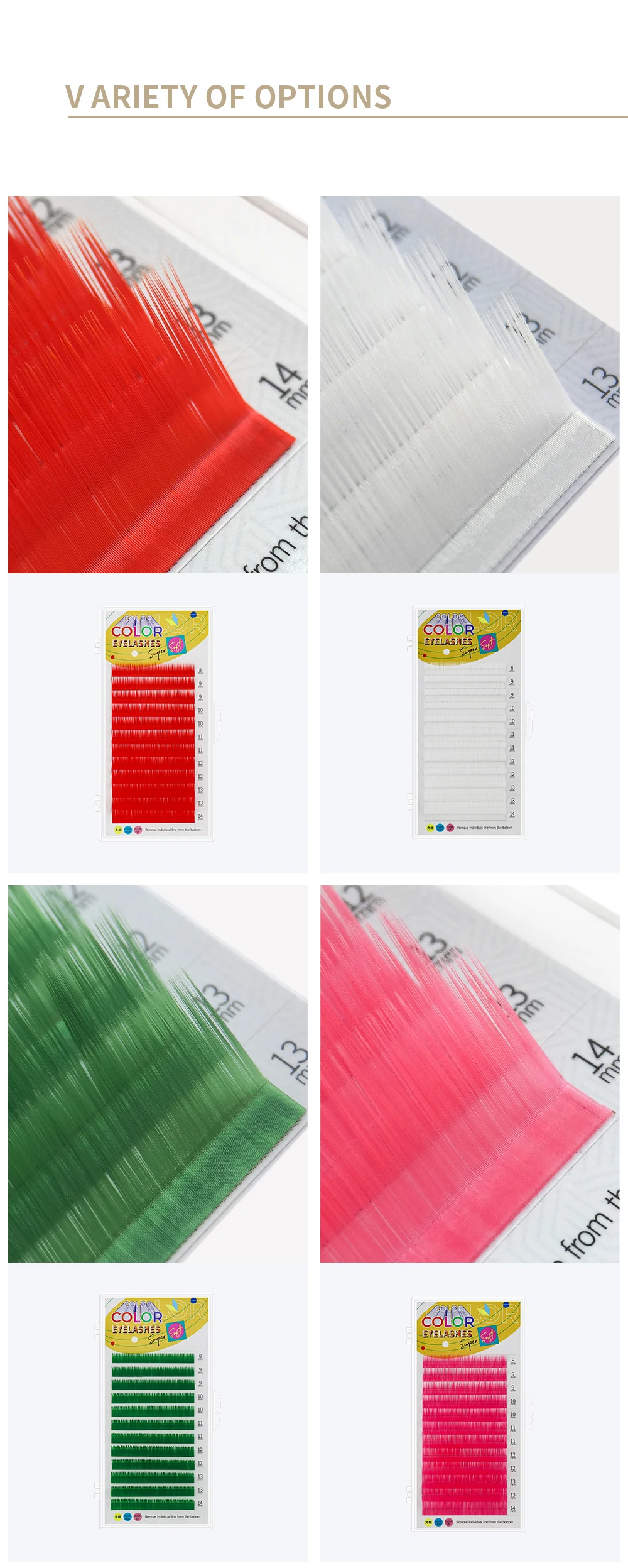 GAHAMACA Colorful Individual Eyelashes C/D/L/LU Individual Colored UV Lashes 0.07/0.10mm 8-14mm False Lashes Wholesale Supplies