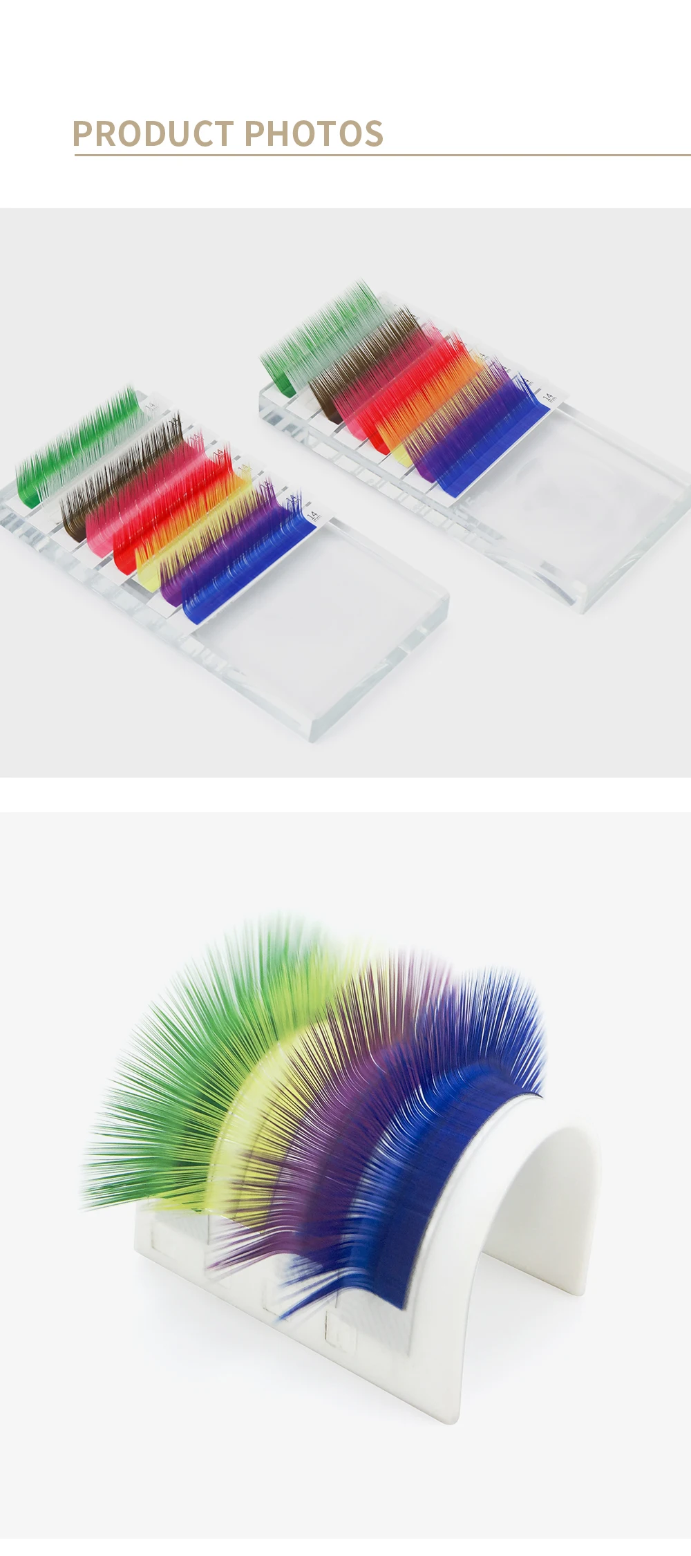 GAHAMACA Colorful Individual Eyelashes C/D/L/LU Individual Colored UV Lashes 0.07/0.10mm 8-14mm False Lashes Wholesale Supplies