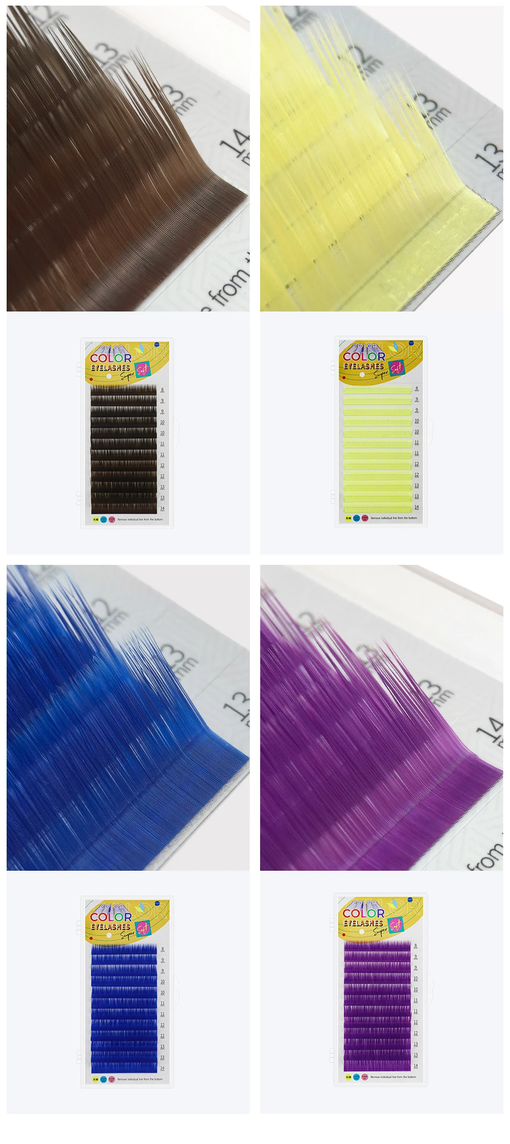 GAHAMACA Colorful Individual Eyelashes C/D/L/LU Individual Colored UV Lashes 0.07/0.10mm 8-14mm False Lashes Wholesale Supplies