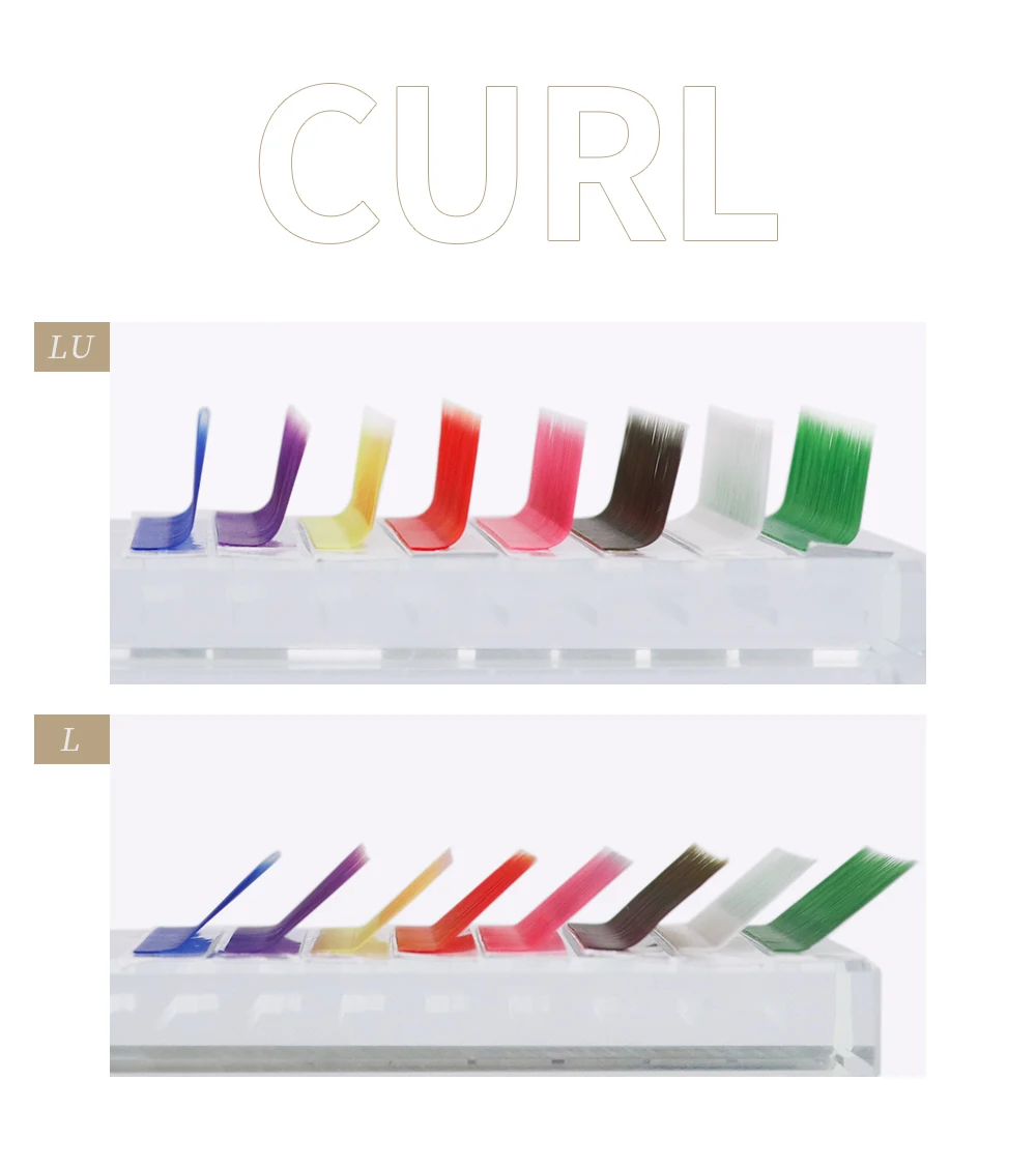 GAHAMACA Colorful Individual Eyelashes C/D/L/LU Individual Colored UV Lashes 0.07/0.10mm 8-14mm False Lashes Wholesale Supplies