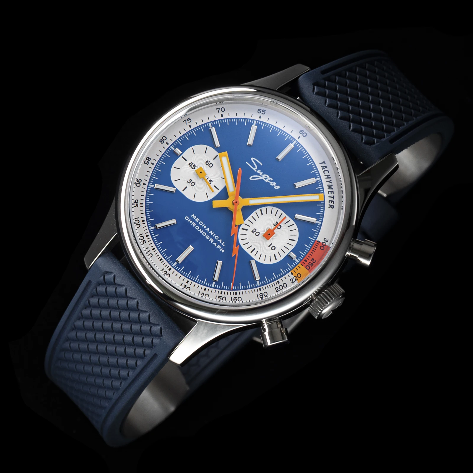 Sugess Pilot Watch ST19 Origin Movement Swanneck Wristwatch Mechanical Chronograph Sappire Crystal Military Limited Racing 1963