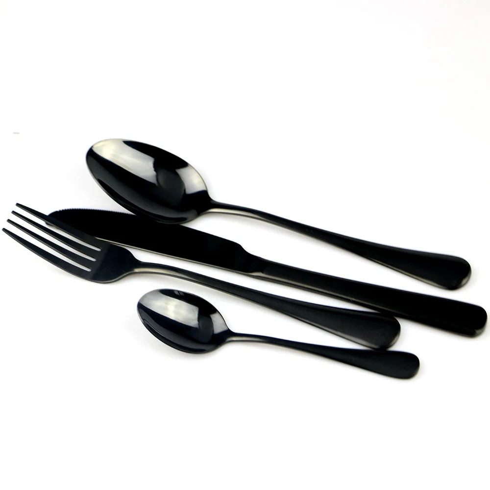 JANKNG Stainless Steel Dinnerware Set Rainbow Colorful Cutlery Dishwasher Safe Dinner Western Tableware Kitchen Accessories