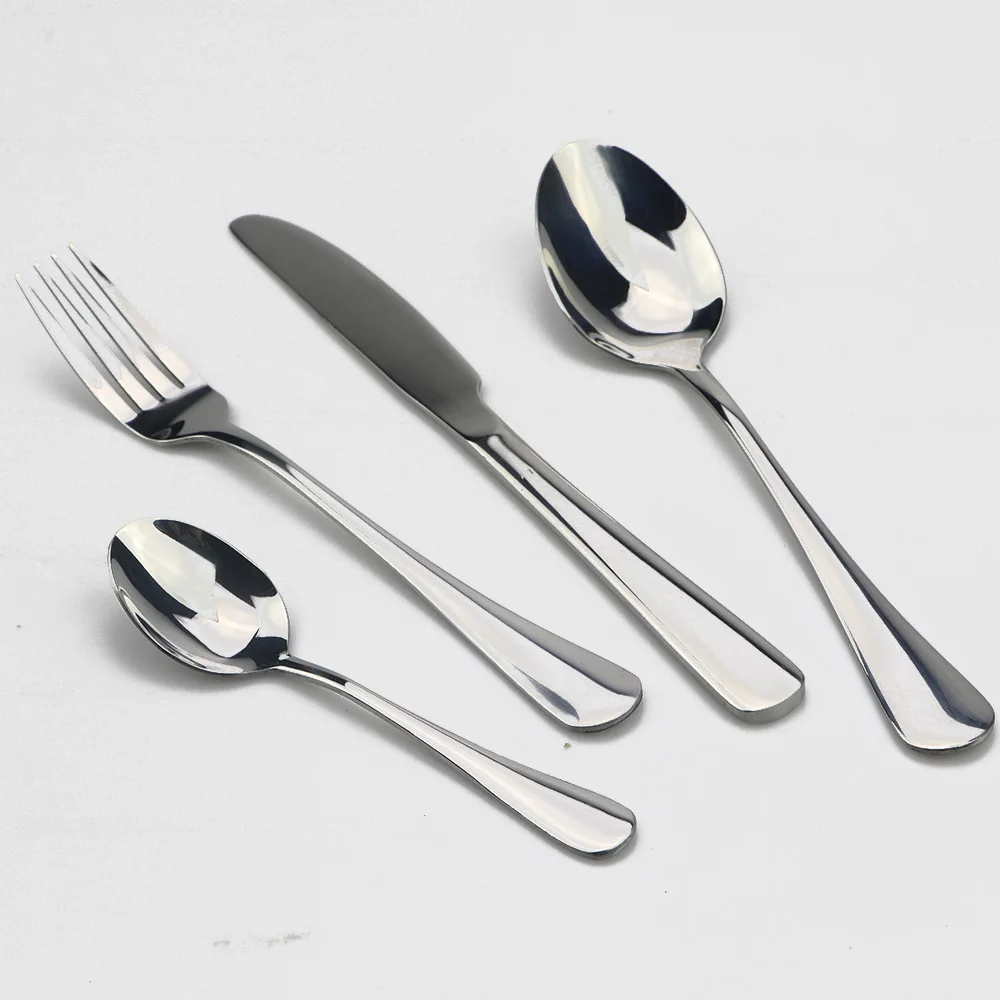 JANKNG Stainless Steel Dinnerware Set Rainbow Colorful Cutlery Dishwasher Safe Dinner Western Tableware Kitchen Accessories