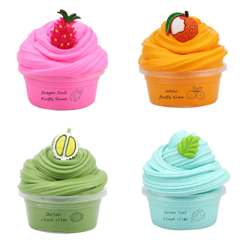 DIY Butter Slimes Fruit Set Toys Education Antistress Accessories Soft Charms Rainbow Clay Kawaii Slime Party Toy for Kids Gifts