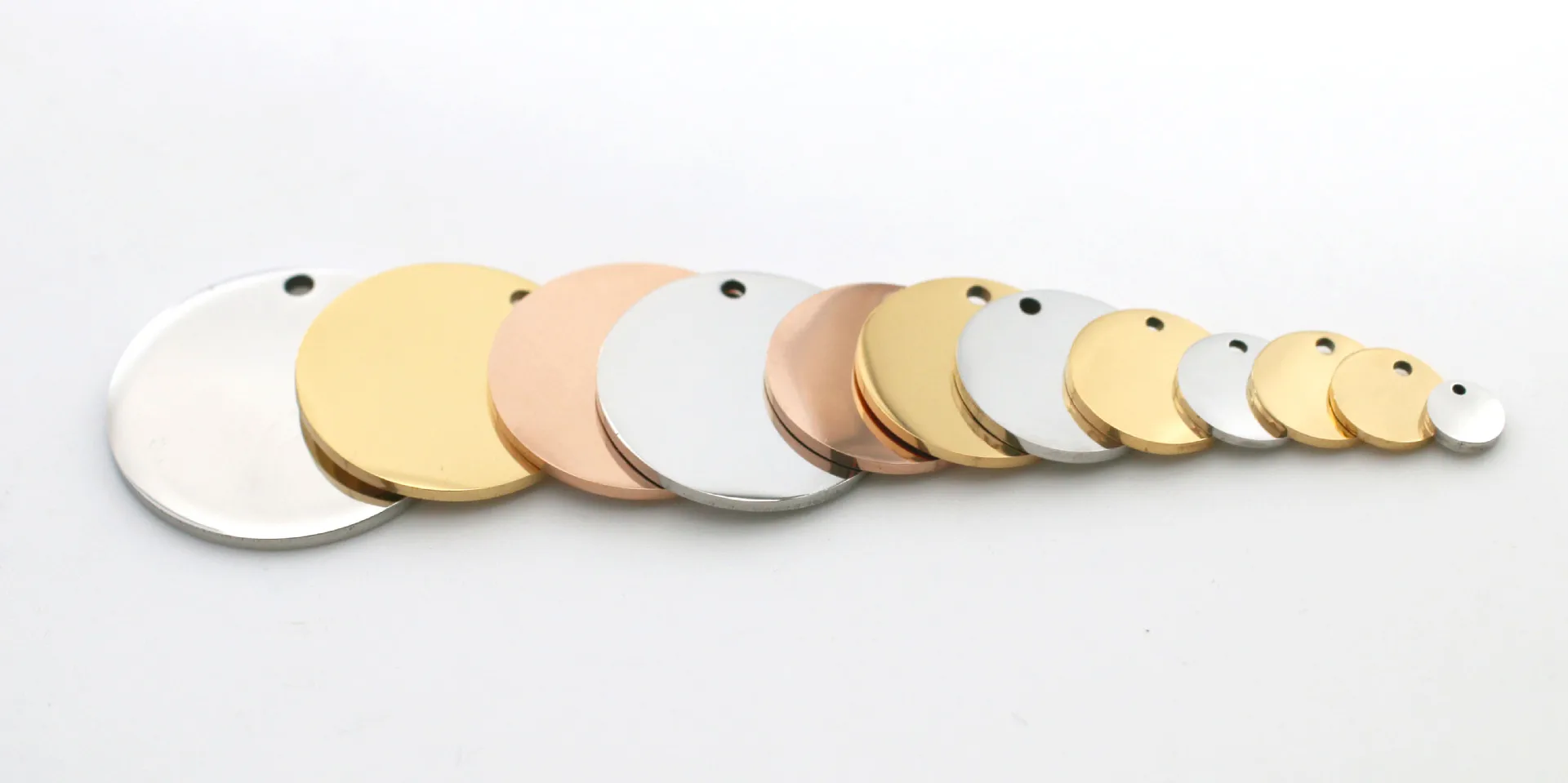 DOOYIO 20pcs/Lot Mirror Polished Stainless Steel Blank Circle Charms Size8-30mm For DIY Making Jewelry Necklace Lettering
