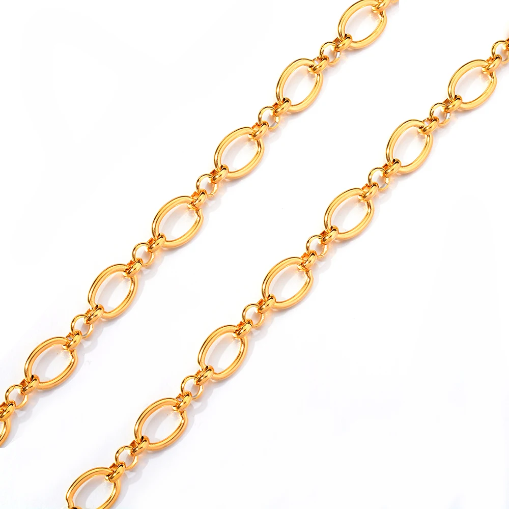 1 Piece Women Mens Stainless Steel Handmade Oval Chain Necklace Bracelet High Quality Big Chain Necklace Punk Heavy Jewelry