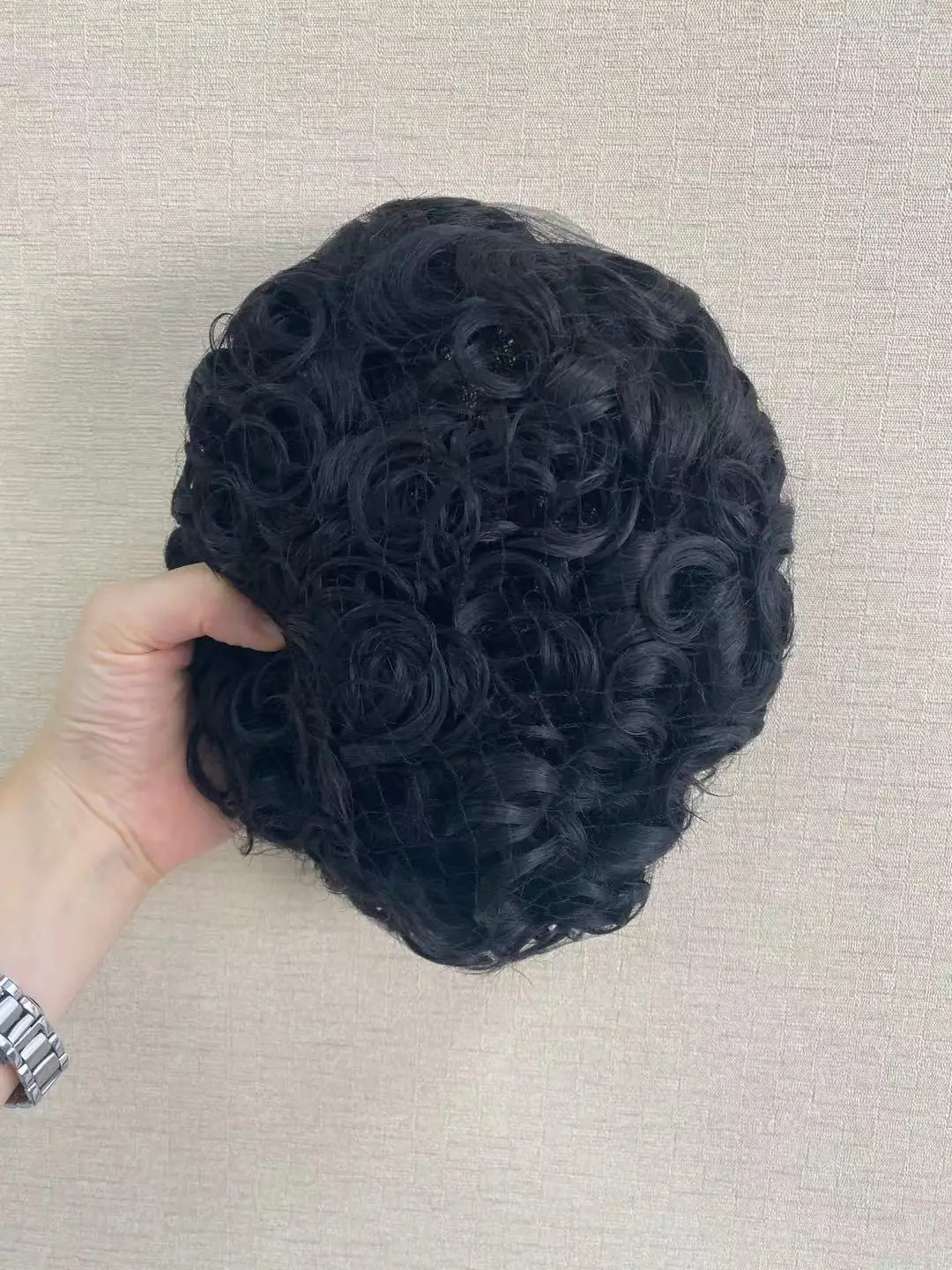 Male Hair Prosthesis Men Wig Mono NPU Toupee Human Hair System Wave Curly Indian Human Hair Replacement Natural Color With Grey