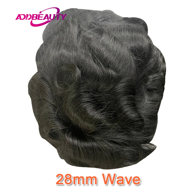 Male Hair Prosthesis Men Wig Mono NPU Toupee Human Hair System Wave Curly Indian Human Hair Replacement Natural Color With Grey