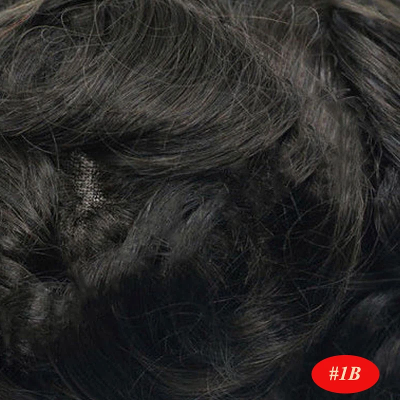 Male Hair Prosthesis Men Wig Mono NPU Toupee Human Hair System Wave Curly Indian Human Hair Replacement Natural Color With Grey