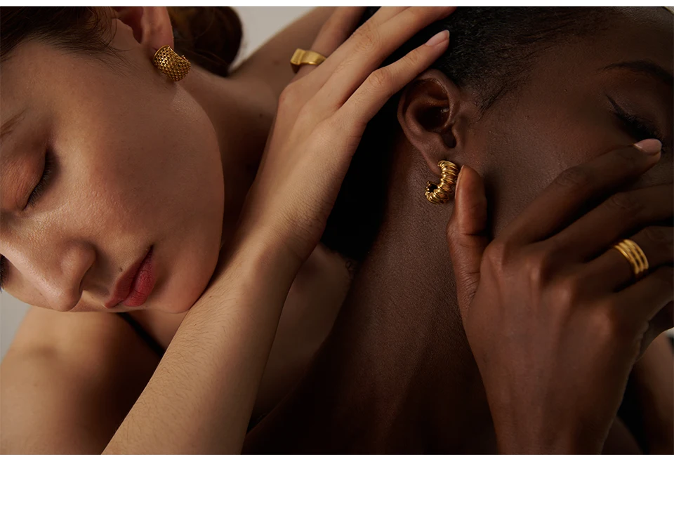 Yhpup Stainless Steel Unusual Earrings Statement Metal Golden Geometric Women Stud Charm Jewelry украшения бижутерия Gala Gift