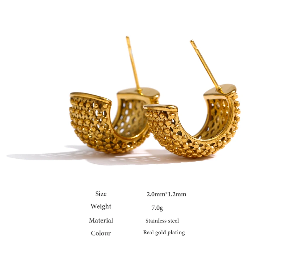 Yhpup Stainless Steel Unusual Earrings Statement Metal Golden Geometric Women Stud Charm Jewelry украшения бижутерия Gala Gift