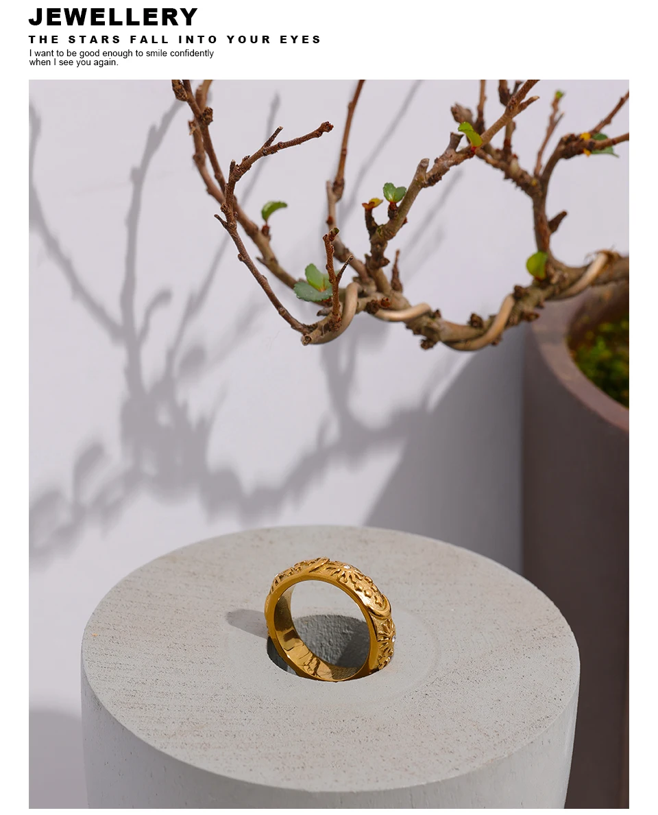 Yhpup Sun Star Moon Ring Stainless Steel Jewelry Stylish Metal Celestial Women Ring joyería acero inoxidable mujer Gift New