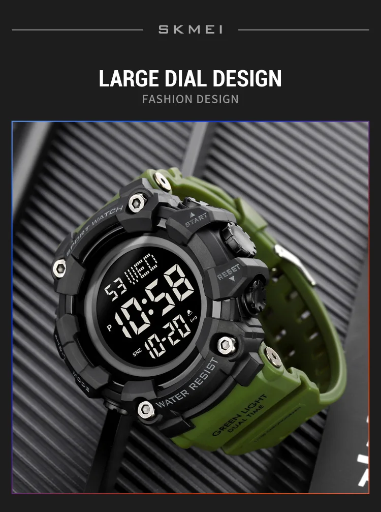 Skmei Luxury Fashion Sports Watches Men Waterproof Stopwatch Dual Time Digital Wristwatch Big Dial Clock Reloj Hombre