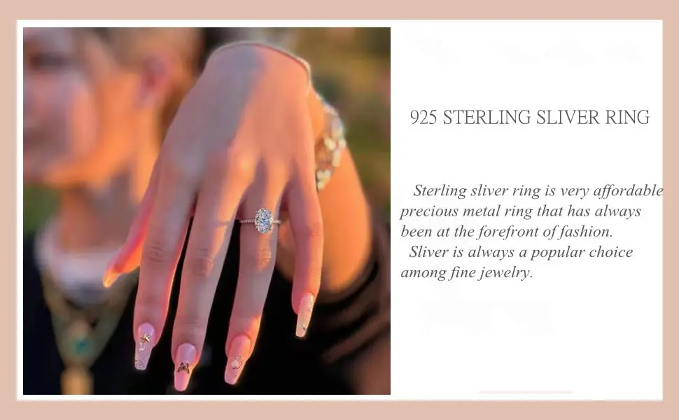 Trumium 3ct Official 925 Sterling Silver Engagement Rings For Women Oval Cut Cubic Zircon Wedding Promise Rings Fine Jewelry