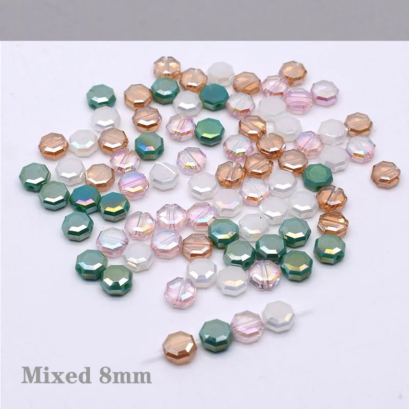 20/60 pcs/lot Mixed-color Faceted Square Loose Beads Crystal Glass Beads Faceted Loose Spacer Beads for Jewelry Making DIY Desig