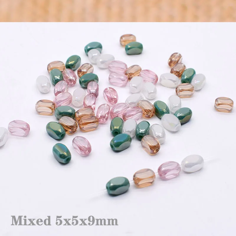 20/60 pcs/lot Mixed-color Faceted Square Loose Beads Crystal Glass Beads Faceted Loose Spacer Beads for Jewelry Making DIY Desig