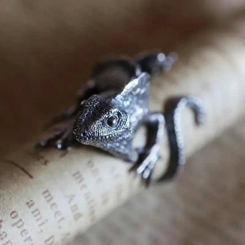Vintage Lizard Rings for Men Women Trendy Gecko Hip Hop Rock Ring Jewelry Gift
