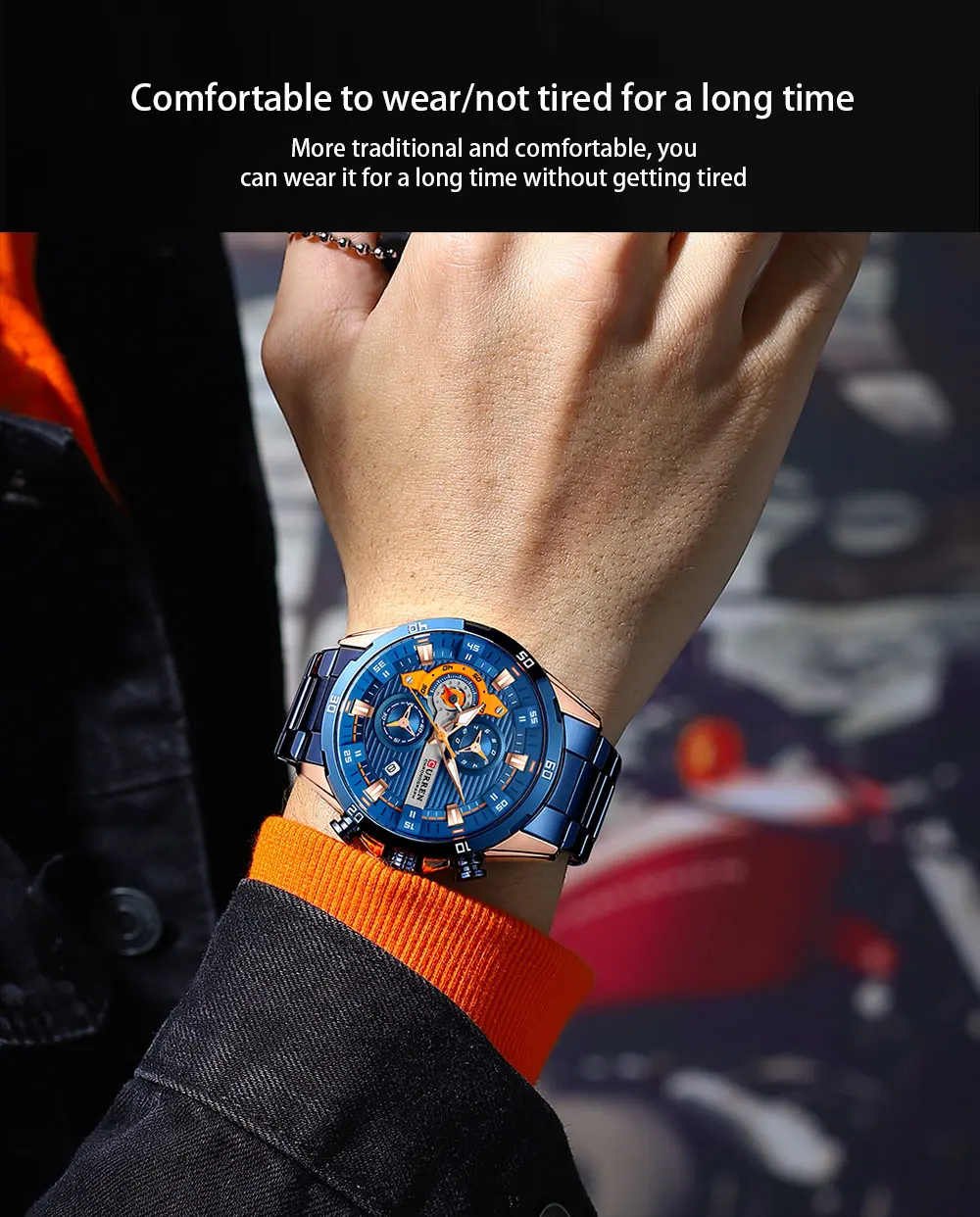 CURREN Men Watch Top Brand Luxury Sports Quartz Mens Watches Full Steel Waterproof Chronograph Wristwatch Men Relogio Masculino