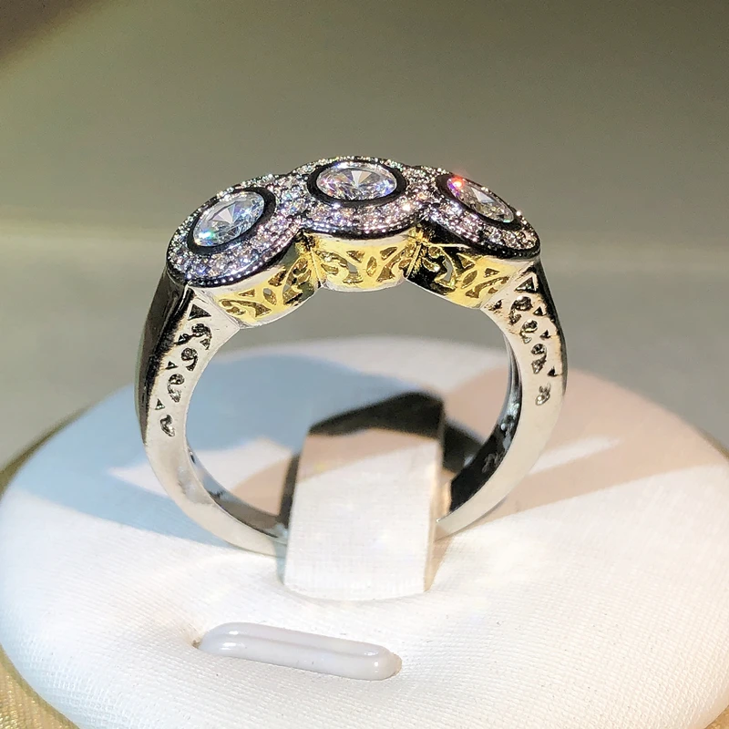 New Arrival Round AAAA+ Zircon Wedding Engagement Rings With Stone For Women Luxury White Zircon Design Fashion Jewellry