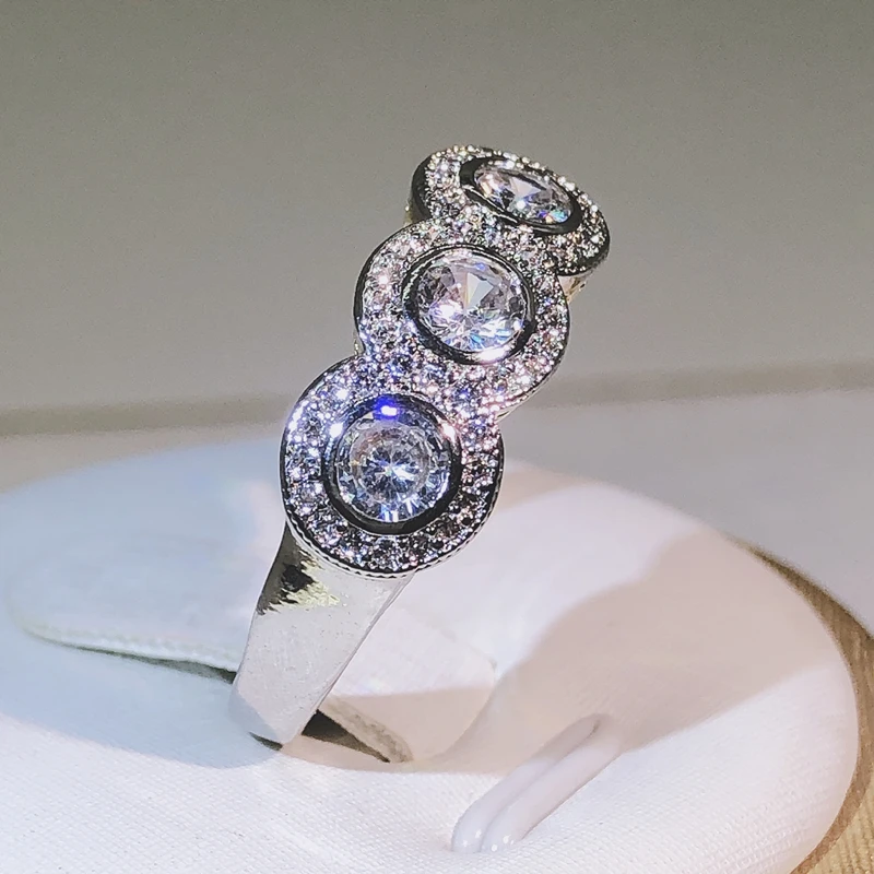 New Arrival Round AAAA+ Zircon Wedding Engagement Rings With Stone For Women Luxury White Zircon Design Fashion Jewellry
