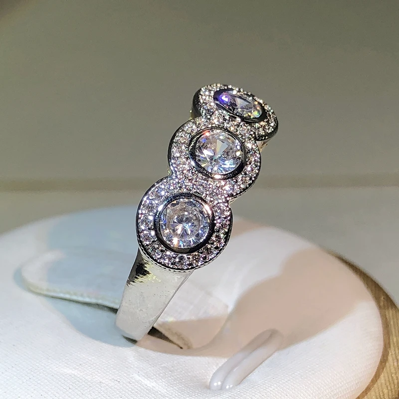 New Arrival Round AAAA+ Zircon Wedding Engagement Rings With Stone For Women Luxury White Zircon Design Fashion Jewellry