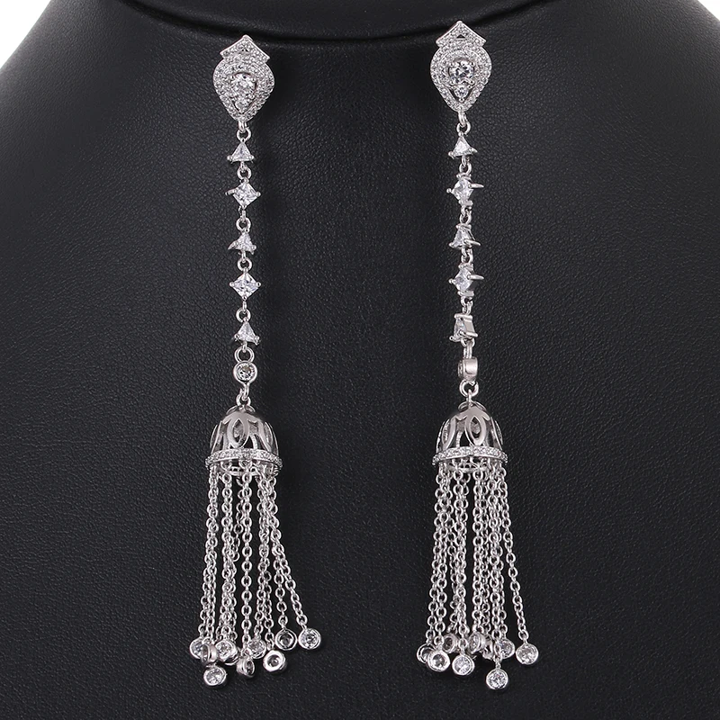 LXOEN Famous Brand Tassel Rings For Women Inlay Zirconia Adjustable Crown Ring Fashion bague