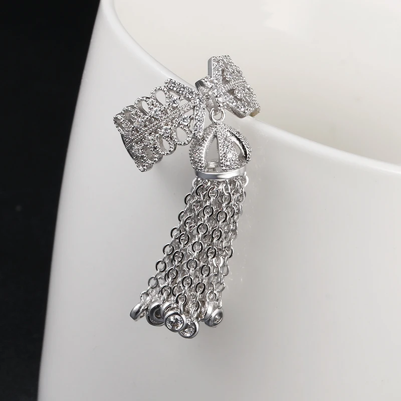 LXOEN Famous Brand Tassel Rings For Women Inlay Zirconia Adjustable Crown Ring Fashion bague