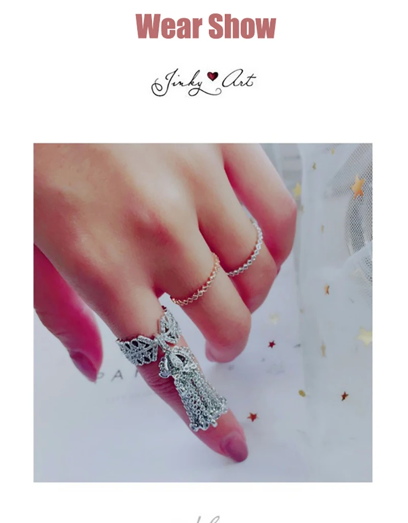 LXOEN Famous Brand Tassel Rings For Women Inlay Zirconia Adjustable Crown Ring Fashion bague